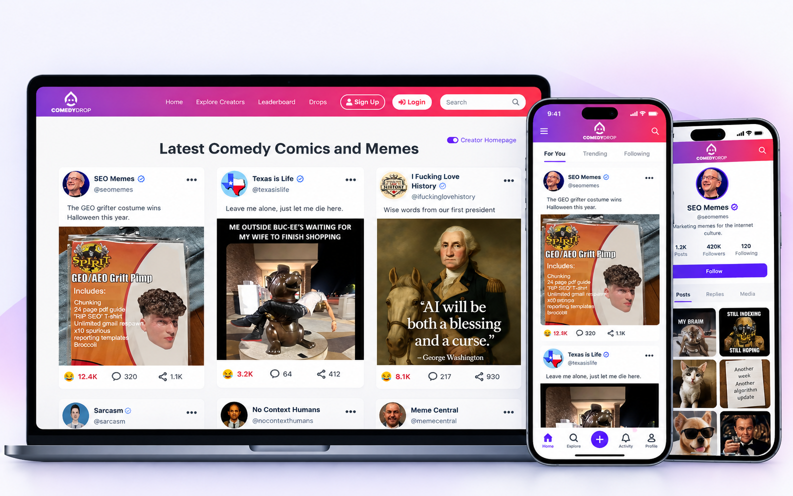 ComedyDrop: a home for comedy creators, with earning built in