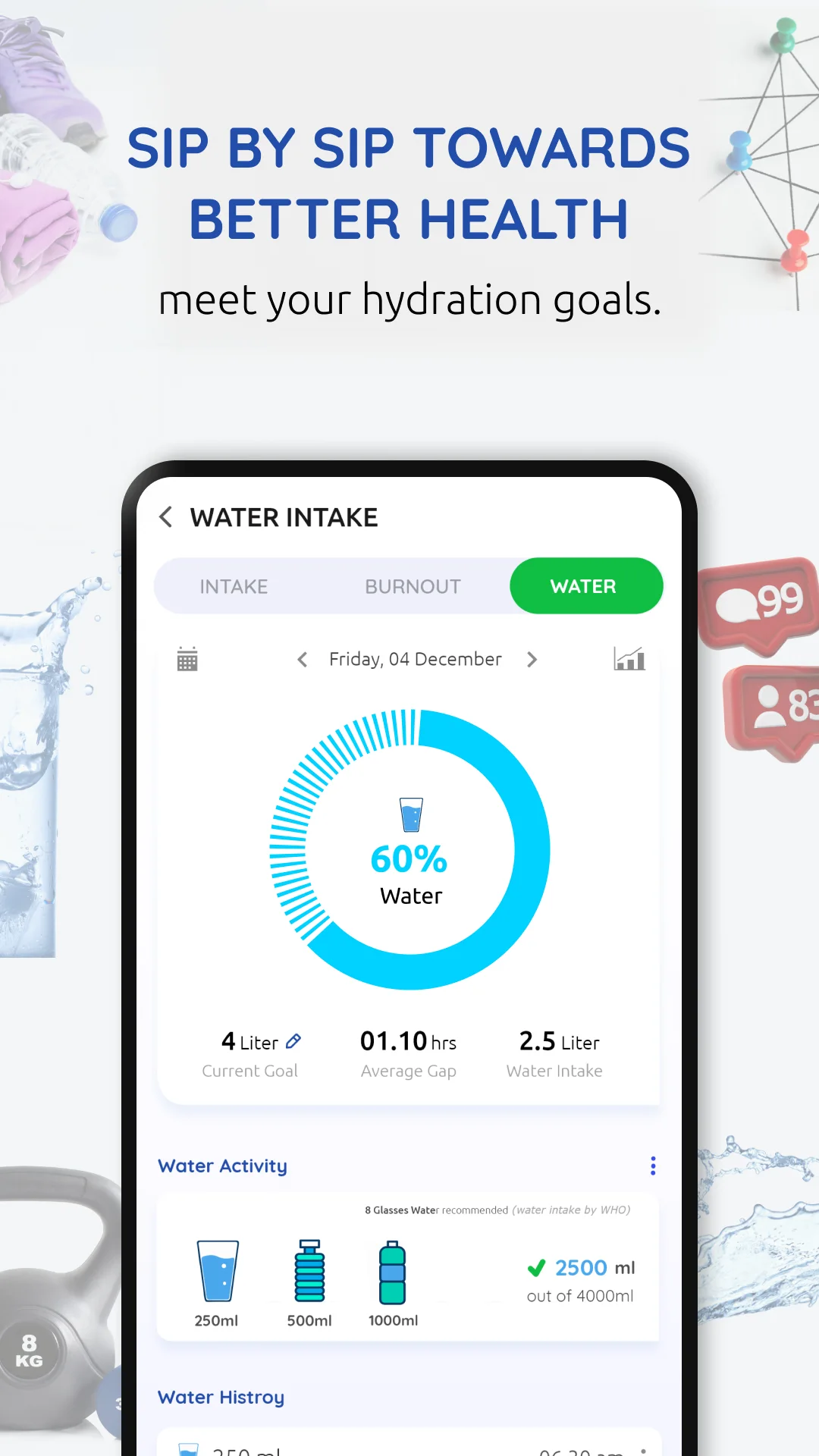 Abiliquest: food, water, vitals and community in one wellness app - screen 3